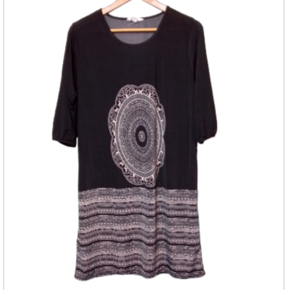 5th & Love Midi Dress Medium Black and White